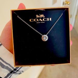 Coach crystal sterling silver necklace